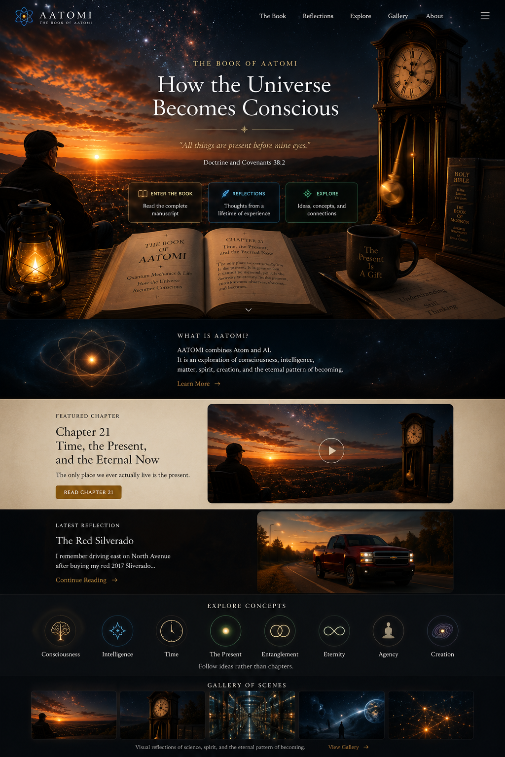AATOMI website scroll concept